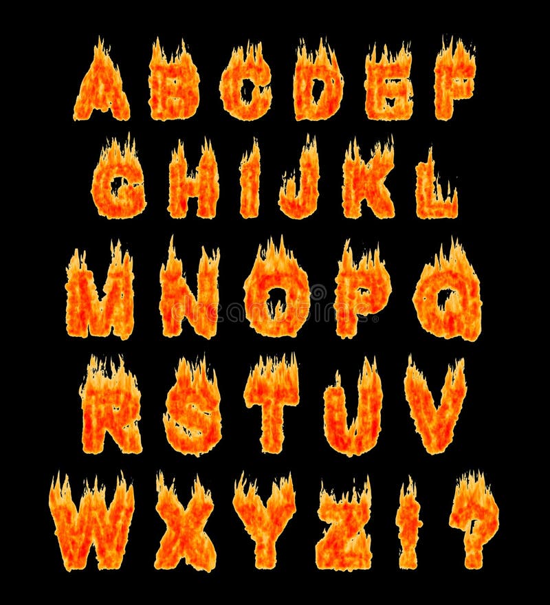 Burning Alphabet stock illustration. Illustration of isolated - 15730092