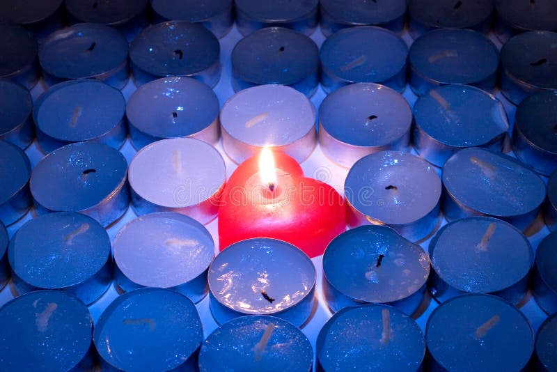Burning and Blown Out Candles Stock Image Image of religion, blue