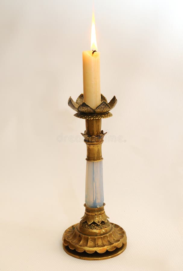 Burning candle stock photo