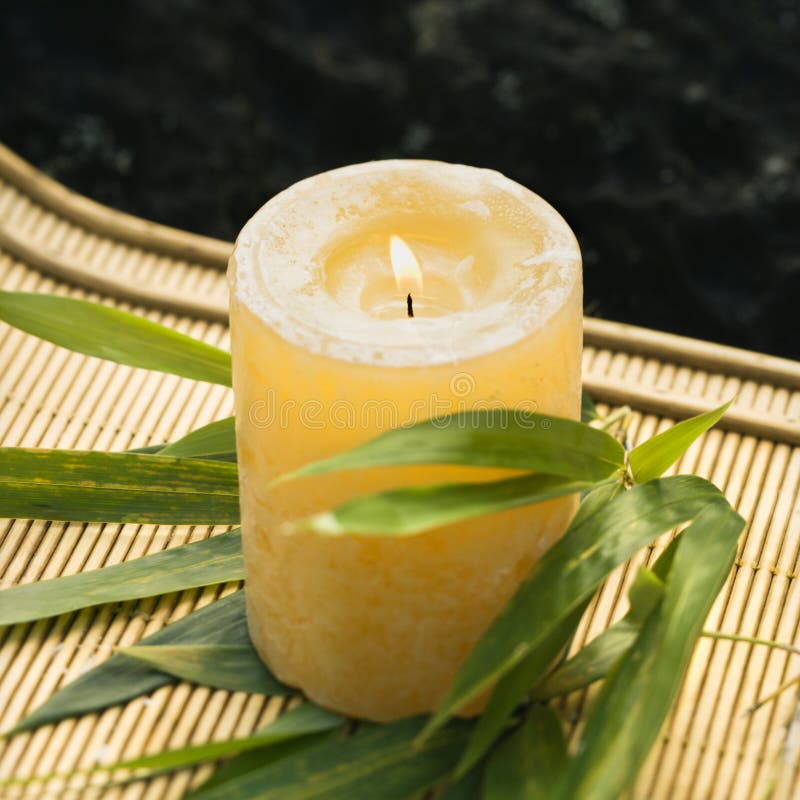 Burning candle. royalty free stock photography