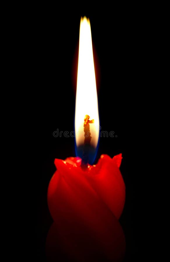 Burning Candle on Black Background Stock Image Image of candle, flame