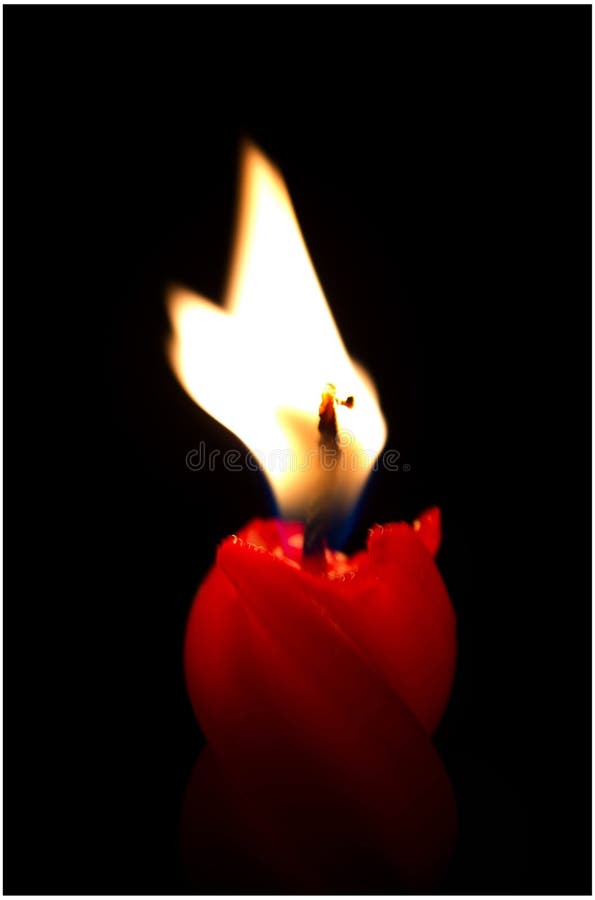 Burning Candle on Black Background Stock Image Image of candle, flame