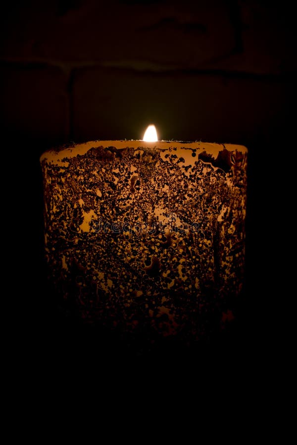 A Burning Candle in the Dark Stock Image Image of melting, glow