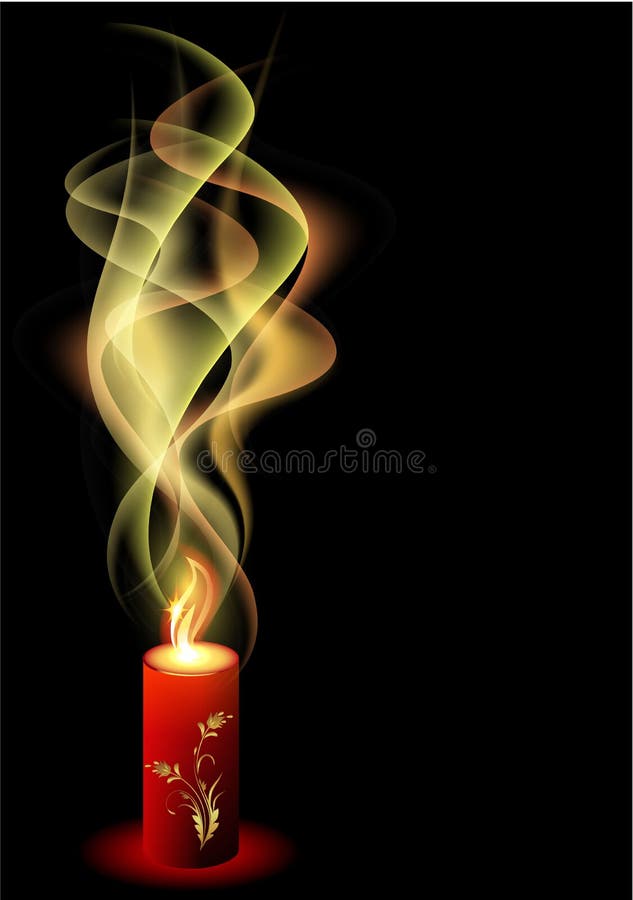 Meditation Candle Smoke/ai stock vector. Illustration of candle 13757500