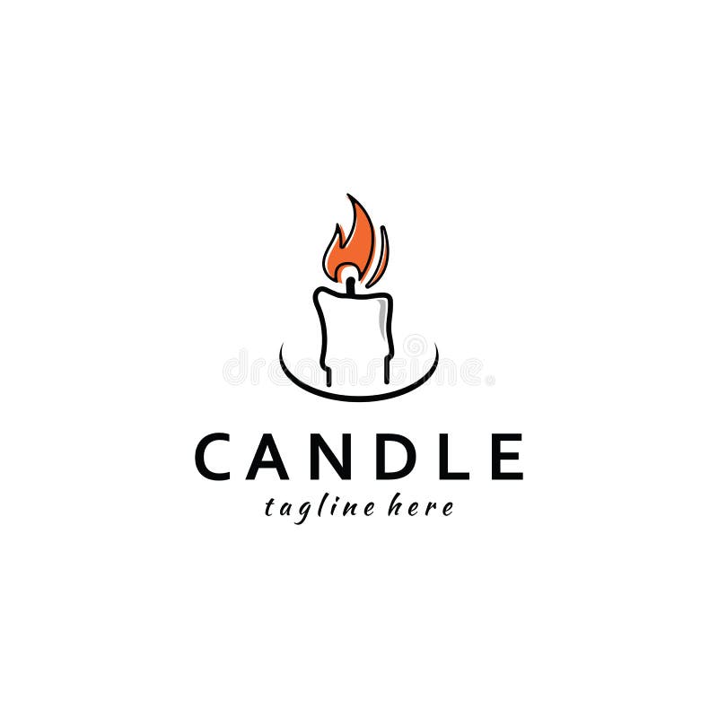 Burning Candle Vector Logo Template in Simple Flat Style Stock Vector ...