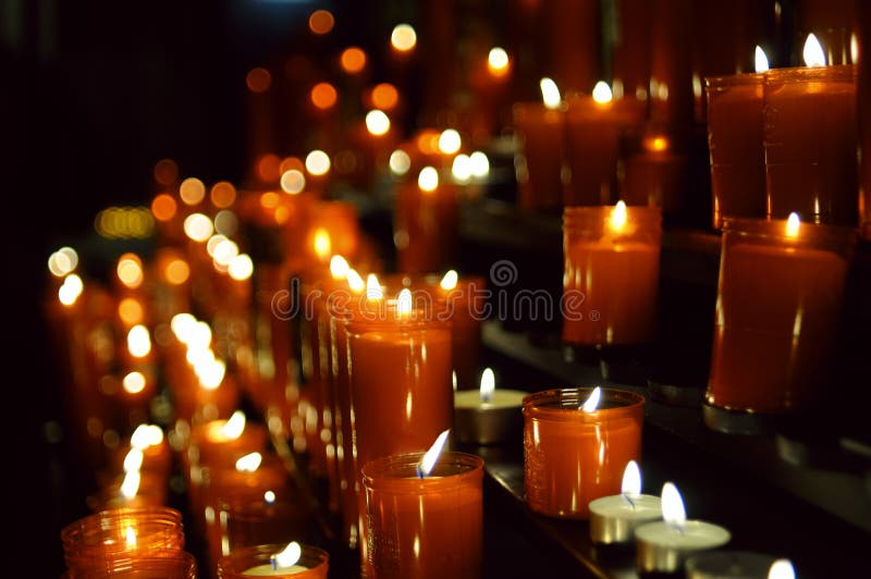 Burning candles stock photo
