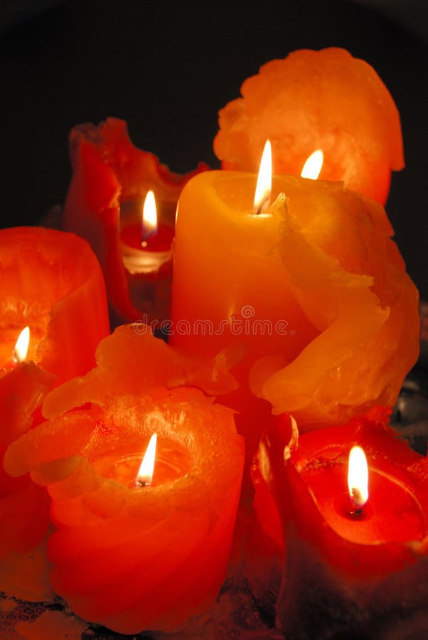 Burning candles stock photography
