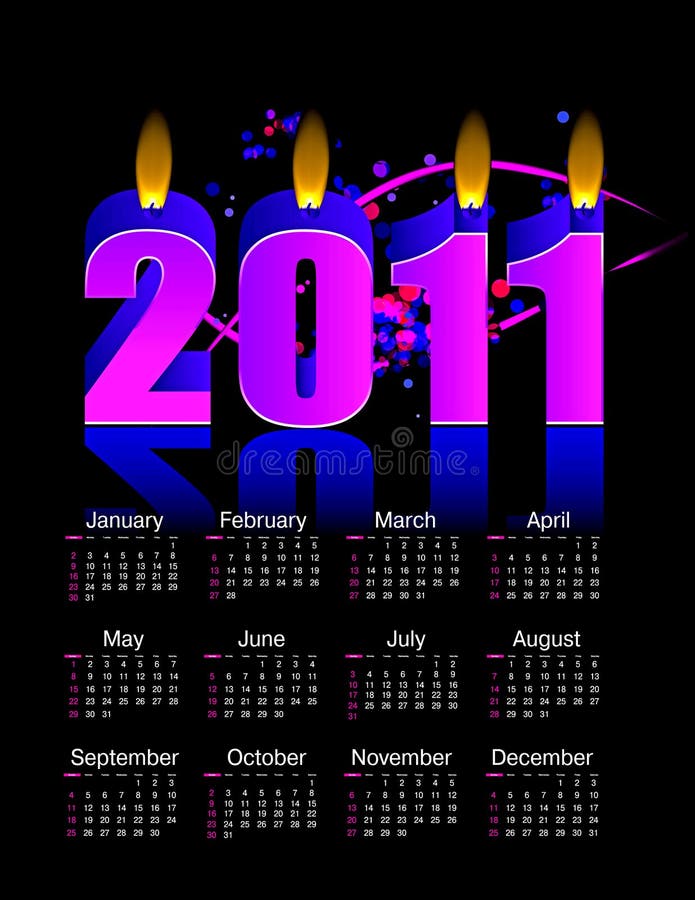Burning candles 2011 calendar