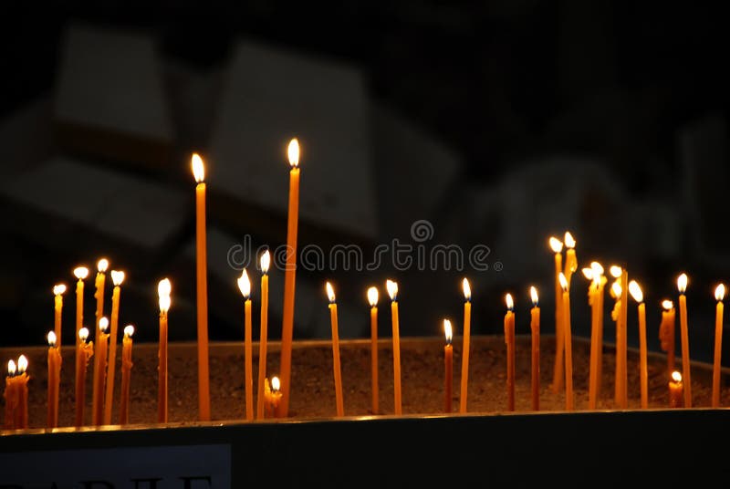 Burning candles stock image. Image of indoor, christian 9178085
