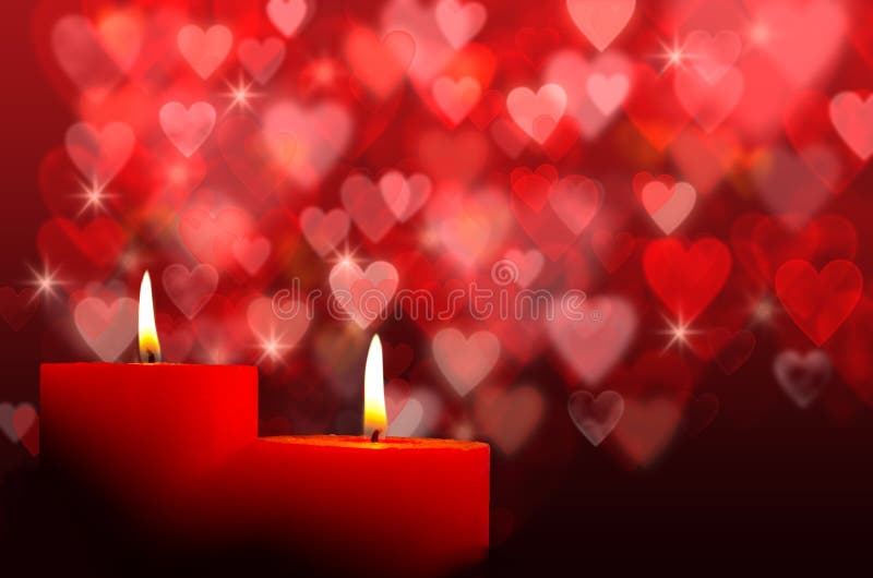 Burning candles with bokeh stock photography