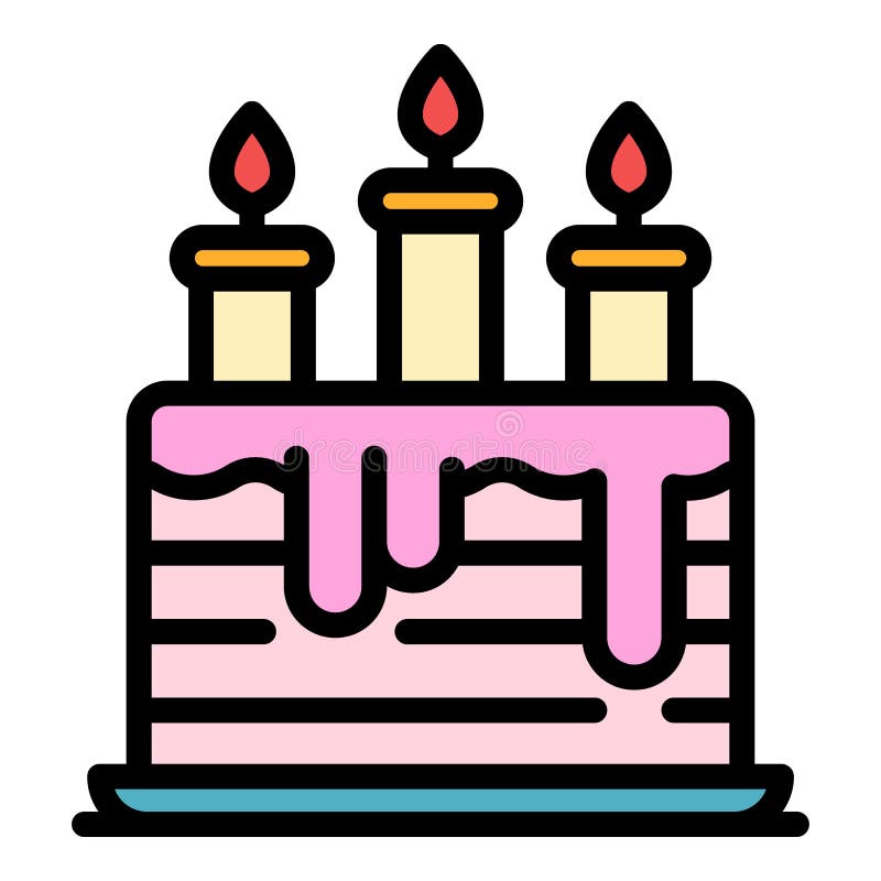 Burning Candles Cake Icon Color Outline Vector Stock Vector burning-candles-cake-icon-color-outline-vector-stock-vector