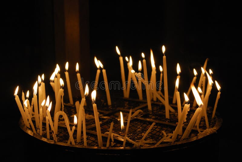 Burning Candles in a Church Stock Image Image of heat, light 12635203