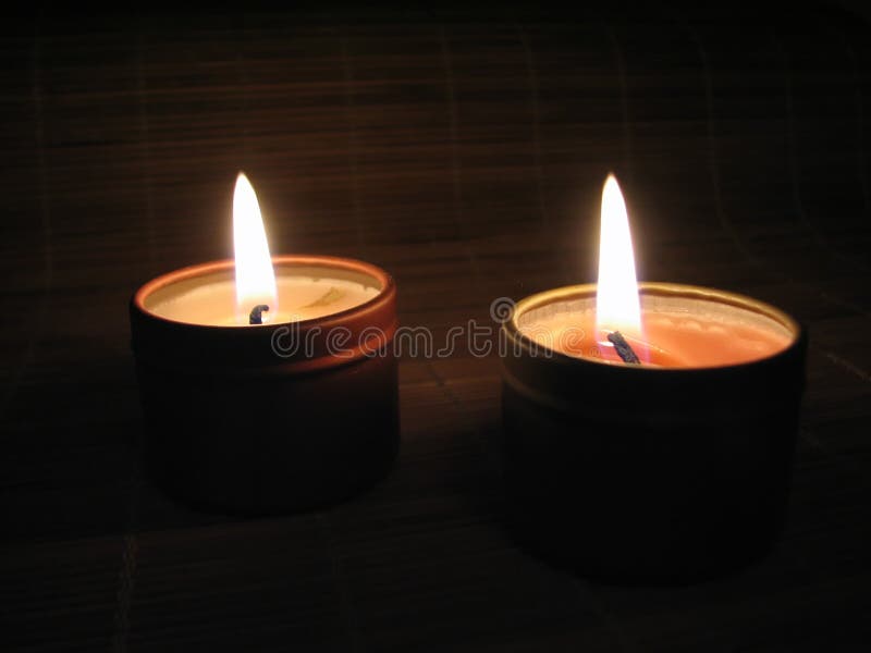 Burning Candles in the Night Stock Photo Image of darkness, bright