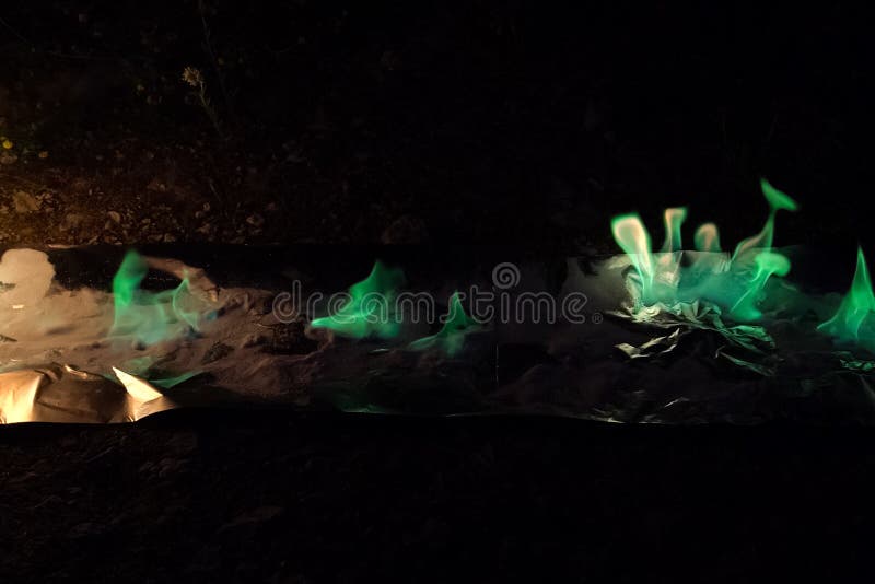 Burning of Coppercontaining Substances, the Green Flame, the Bu Stock