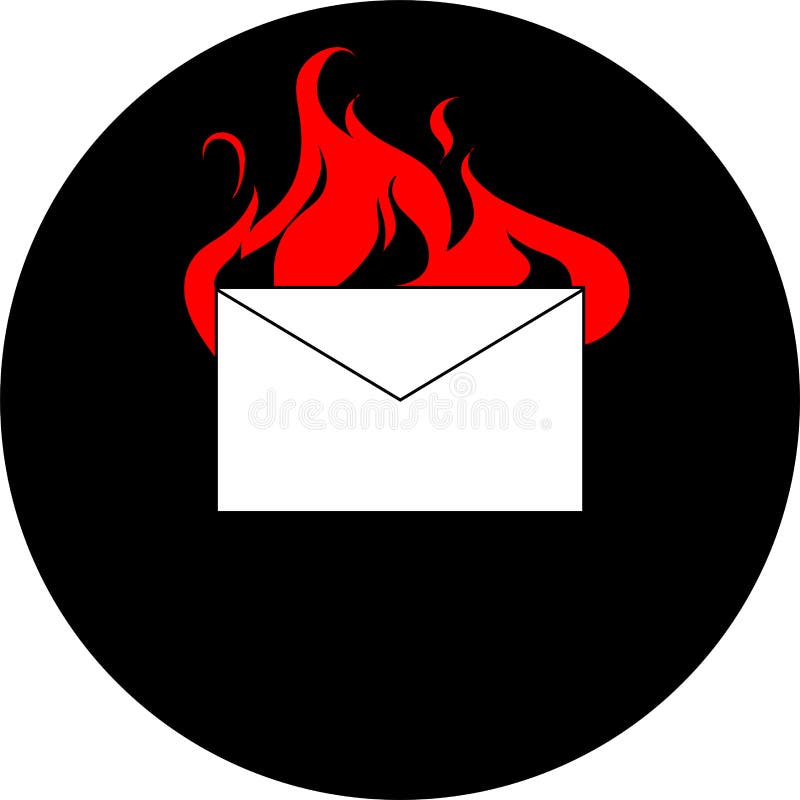 Burning del sobre del correo ilustración del vector Burning del sobre del correo ilustración del vector