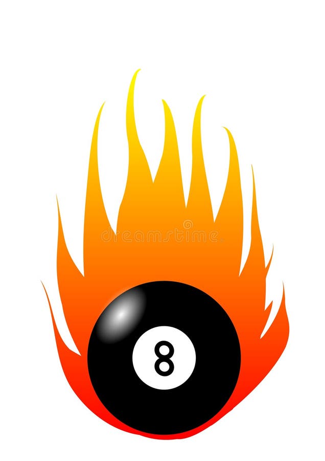 Burning Eight-Ball stock vector. Illustration of roll - 18491419