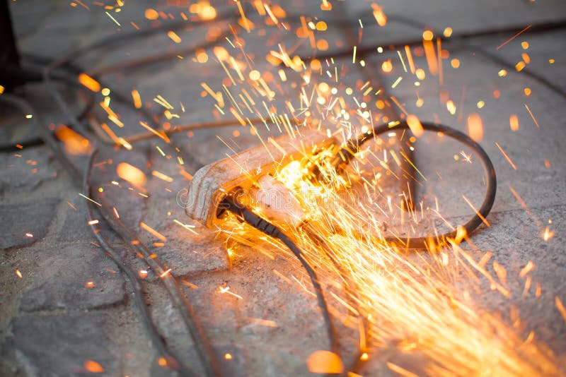 Short Circuit Fire Burn Danger of Old Electrical Wire Plug and Broken