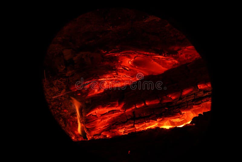 Burning embers in the dark stock photo. Image of bonfire 47131910