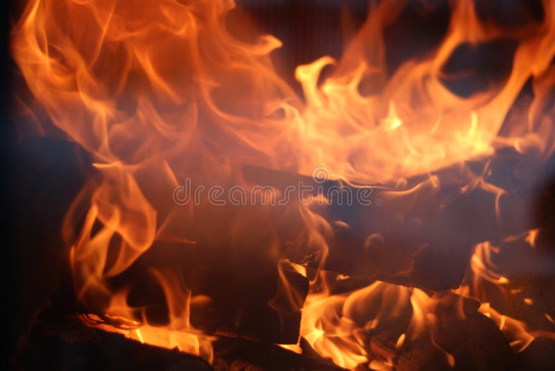 Beautiful Background of Burning Wood. Flames in the Fireplace. Stock ...