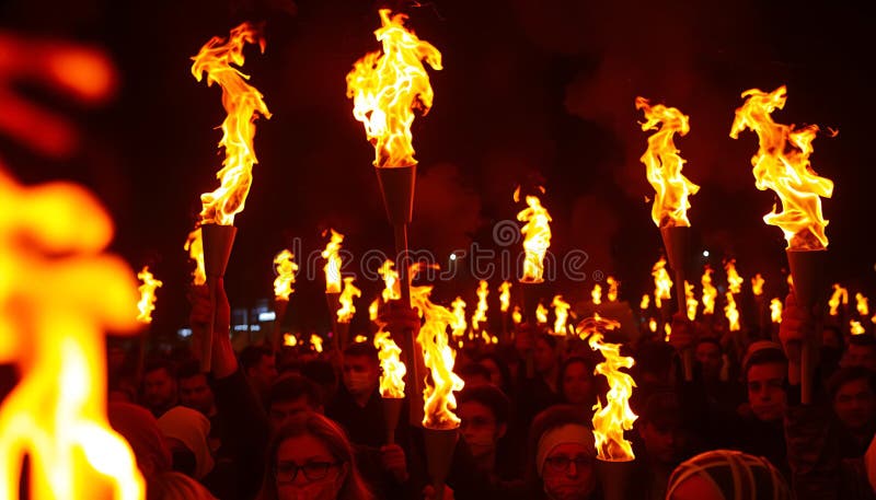 Burning Flames Fire Abstract Dynamic Energy Source Generative AI stock illustration