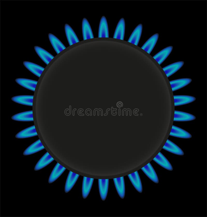 Burning gas ring stove vector illustration