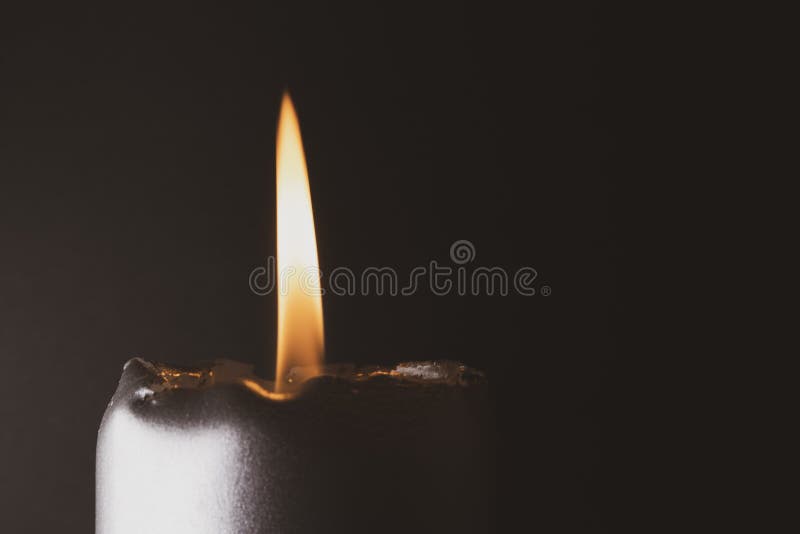 Burning Grave Candle with a Long Flame Stock Photo Image of bright