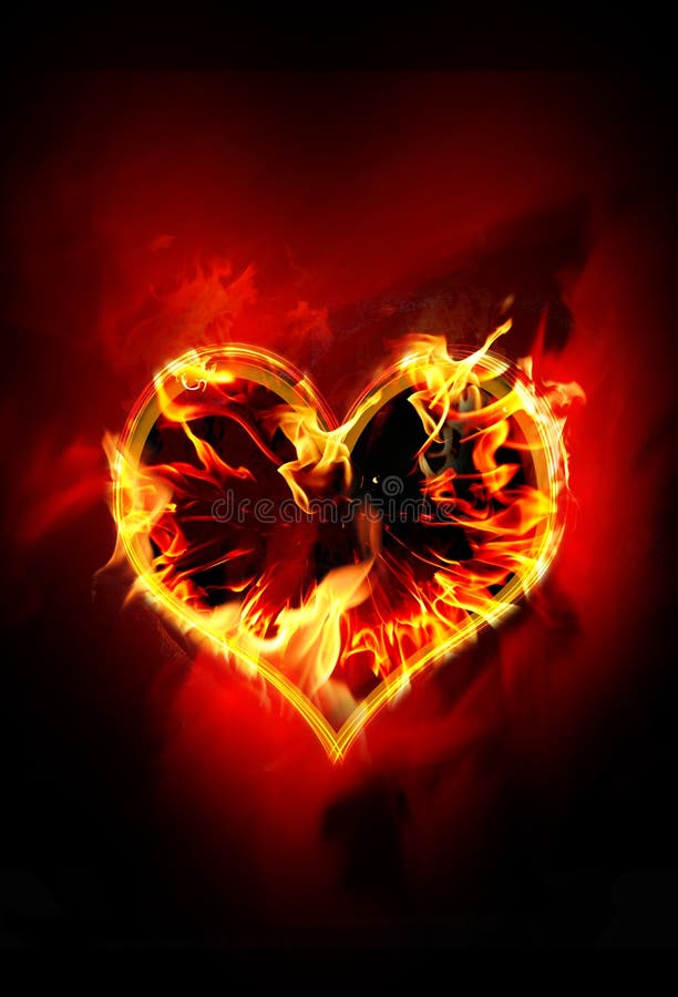 Burning heart vector illustration