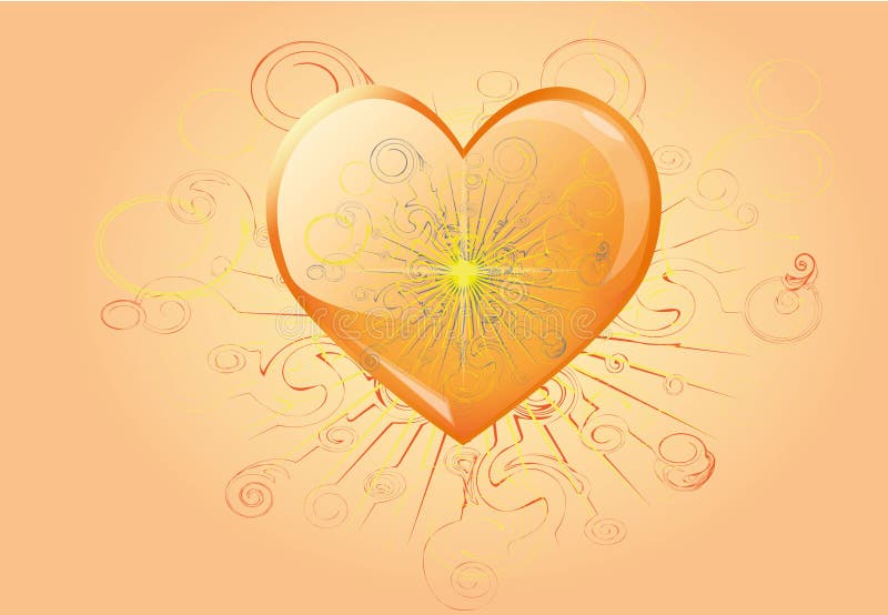 Burning heart vector illustration Burning heart vector illustration