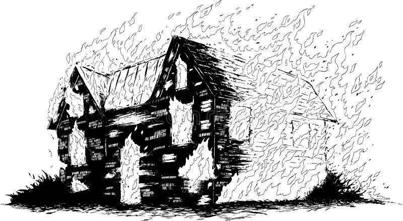 flammes clipart house