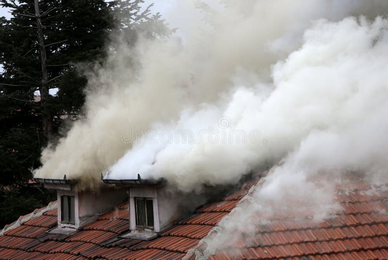 Burning house roof stock photo. Image of environmental 50006582