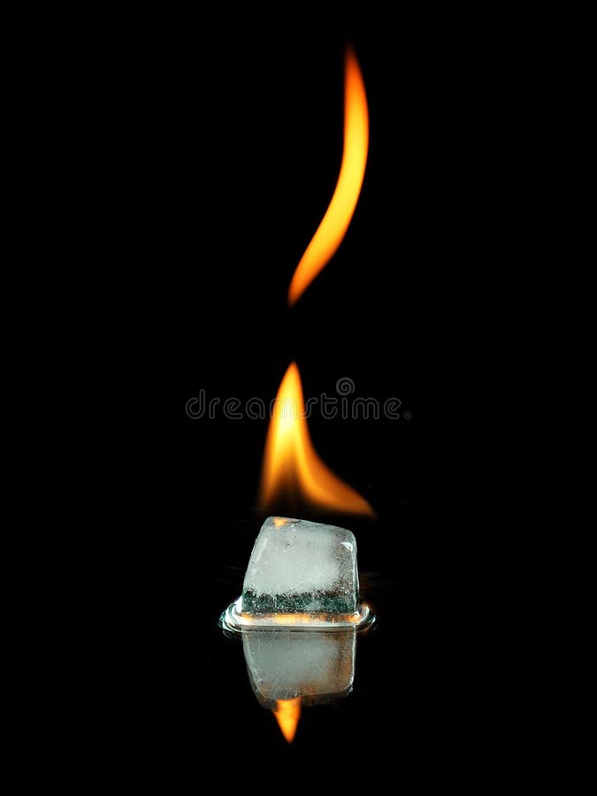 Burning ice cube stock image. Image of smoke, extraordinary 9445817