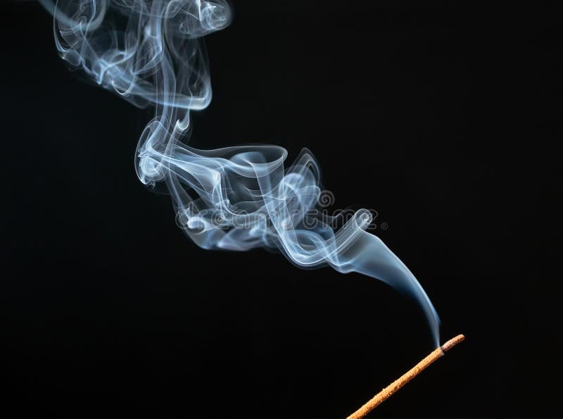 Burning Incense Stick with Smoke Stock Image - Image of abstract, blue:  169492069