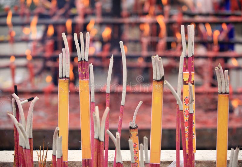 Burning incenses in temple stock photo. Image of pekin 43953788