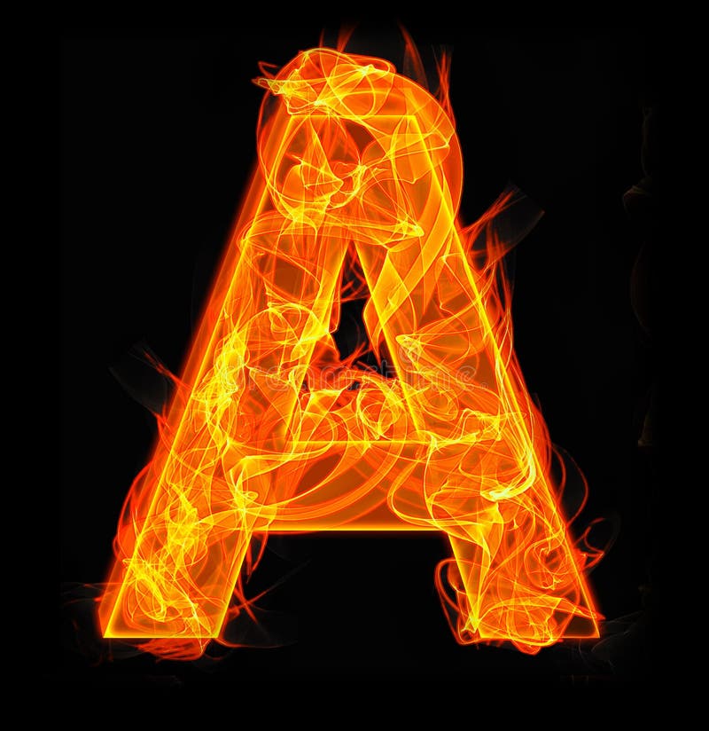 Burning Letters As Alphabet Type a Stock Illustration - Illustration of ...