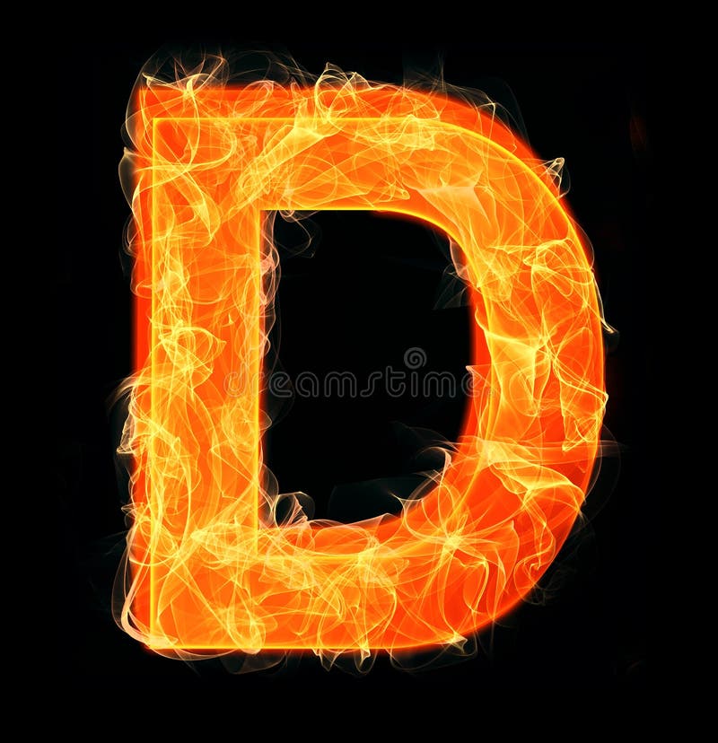 Burning Letters As Alphabet Type D Stock Illustration - Illustration of ...