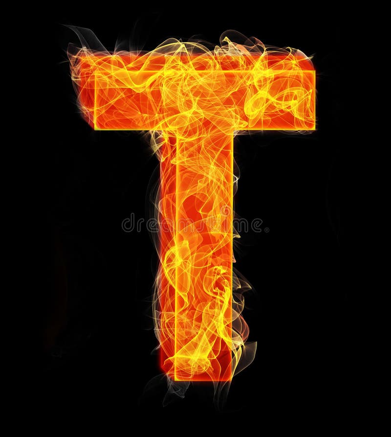 Burning letters as alphabet type T