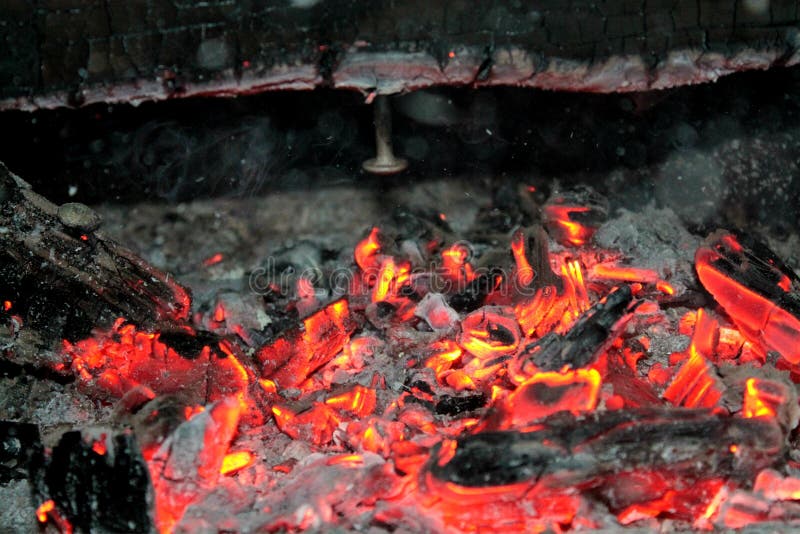 Burning Log in Hot Fire and Flames Stock Image Image of embers, heat