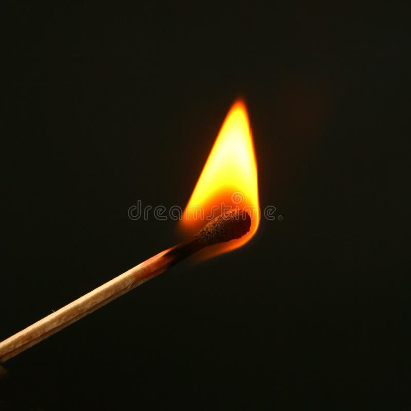 A macro shot of burning match head