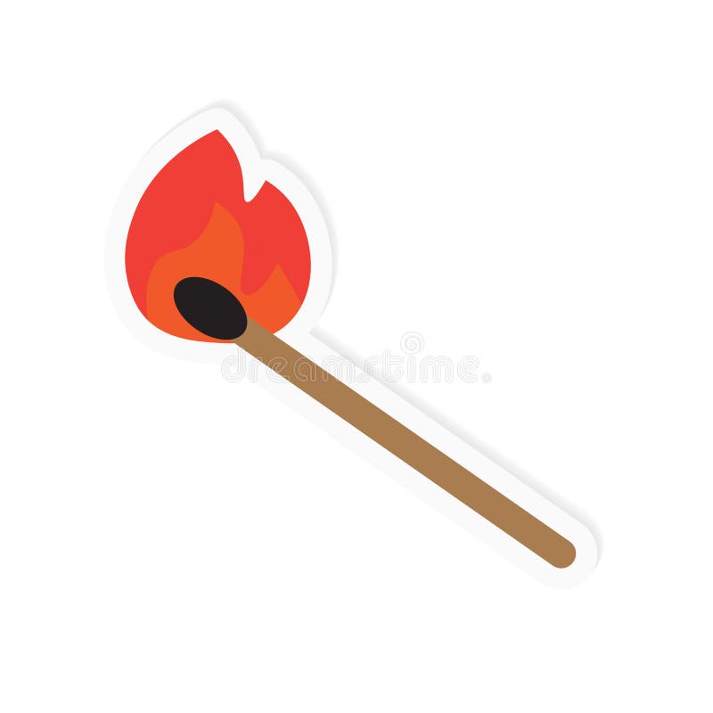 Burning match icon stock vector. Illustration of campfire 148245330