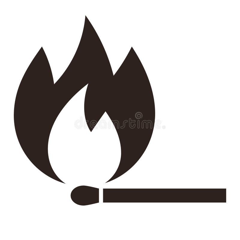Burning matchstick - vector illustration royalty free illustration