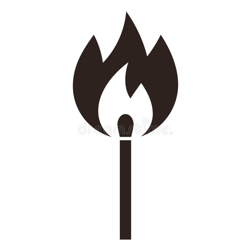 Burning matchstick - vector illustration stock illustration