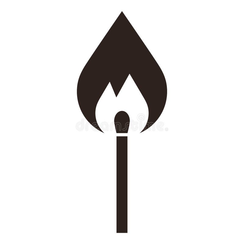 Burning matchstick - vector illustration stock illustration