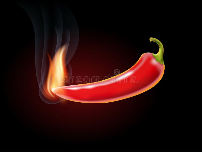 Burning red hot chili pepper. Burning red hot chili pepper