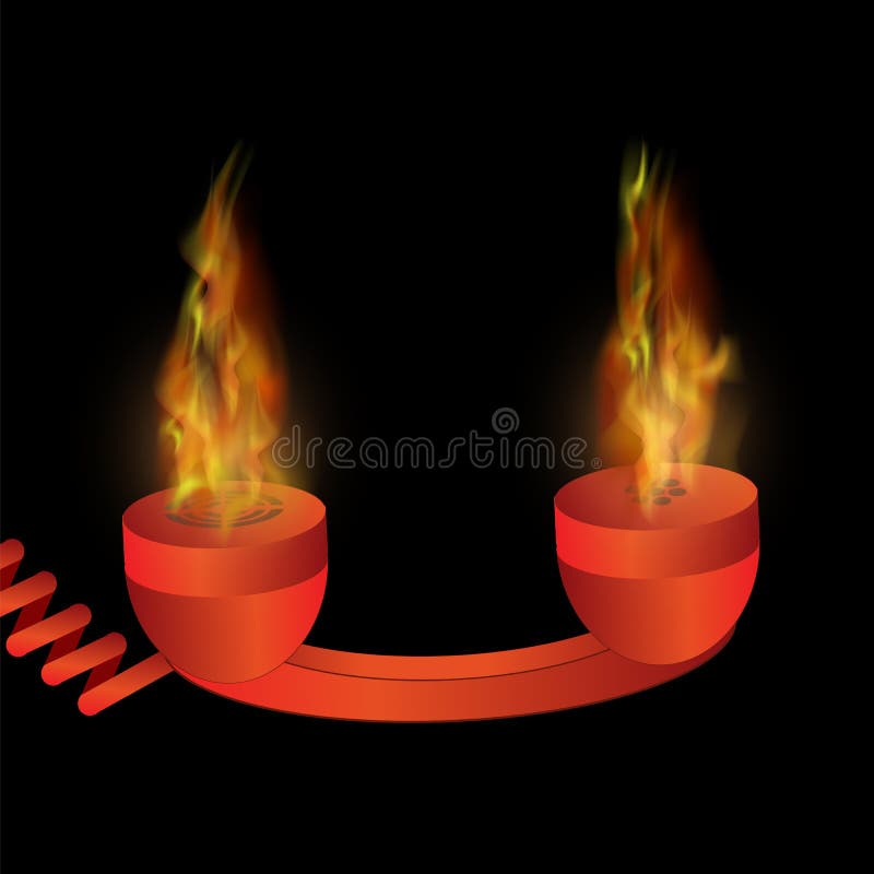 Phone on fire stock illustration. Illustration of face 33286284