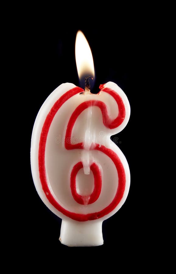 Number six birthday candle stock photo. Image of number 13149138