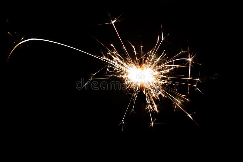 Burning Sparkler Fireworks For Holidays Includes Christmas Happy New