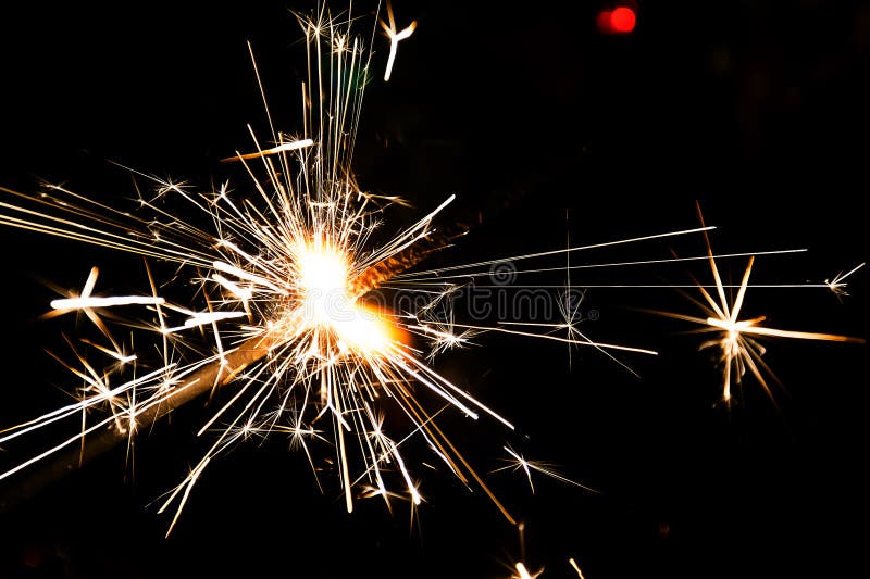 Burning Sparklers New Year`s Evening Stock Photo Image Of Illuminated