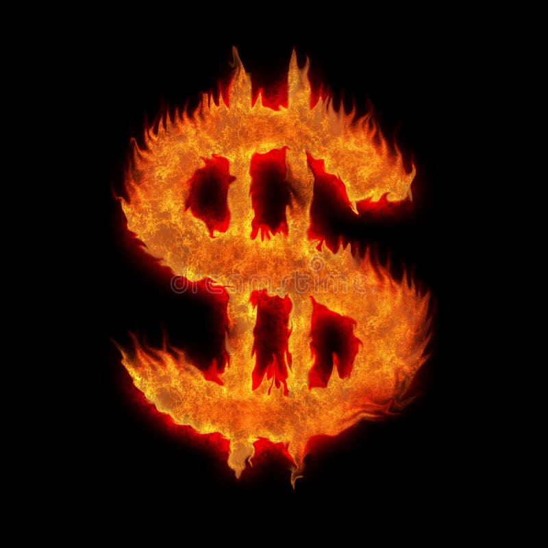 Burning United States Usd Dollar Stock Illustration - Illustration of ...