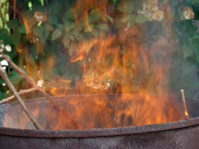 Burning of Vegetative Waste Stock Image Image of heating, burning