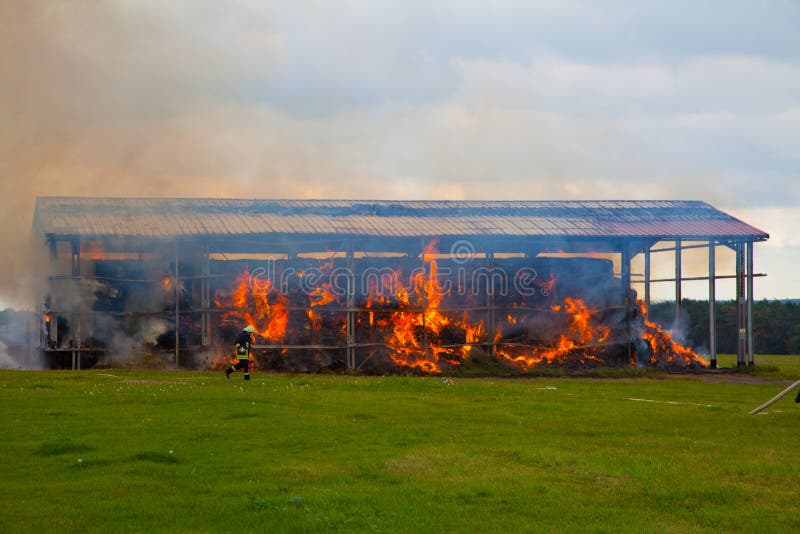 Burning warehouse